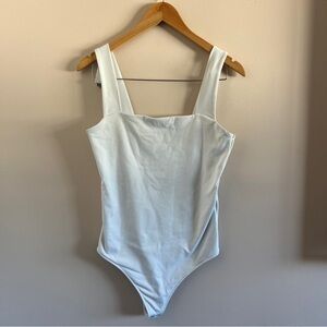 Abercrombie & Fitch White Tank Bodysuit | Square Neck Thong Bodysuit | Size M